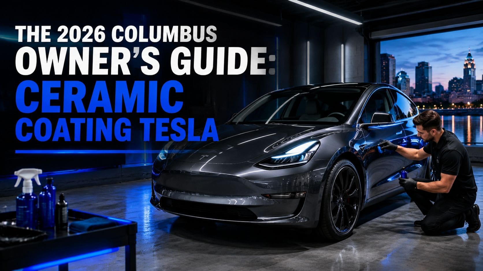 ceramic coating tesla car detailing