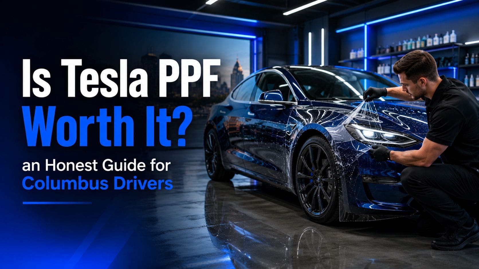tesla ppf car detailing
